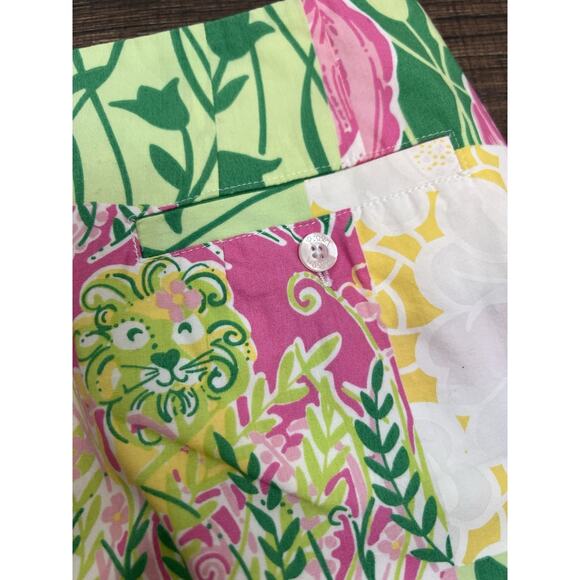 Lilly Pulitzer Womens A-Line Skirt Sz 4 Pink Green Patchwork White Tag Vtg - Picture 6 of 8
